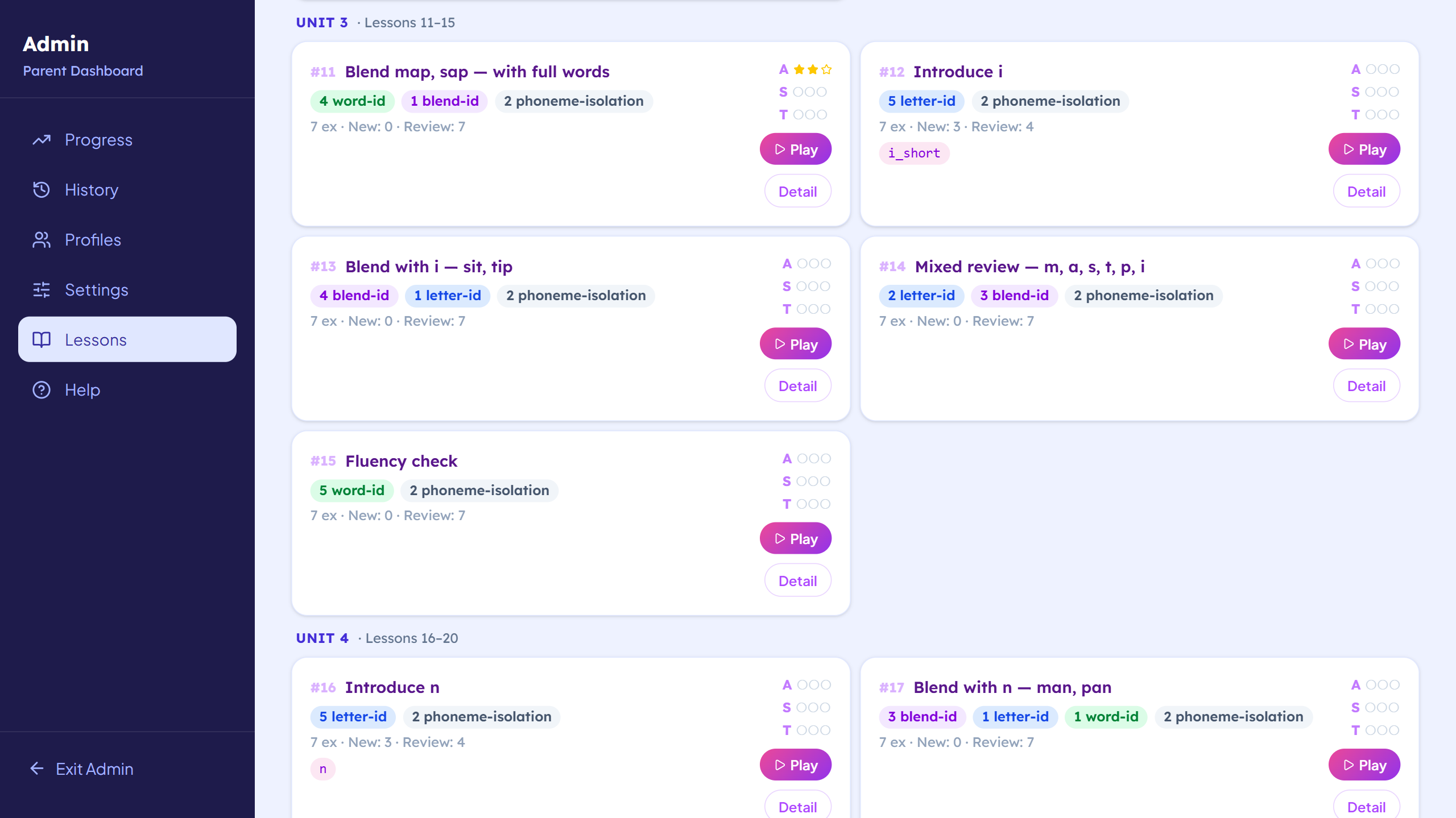 Phonics App curriculum overview